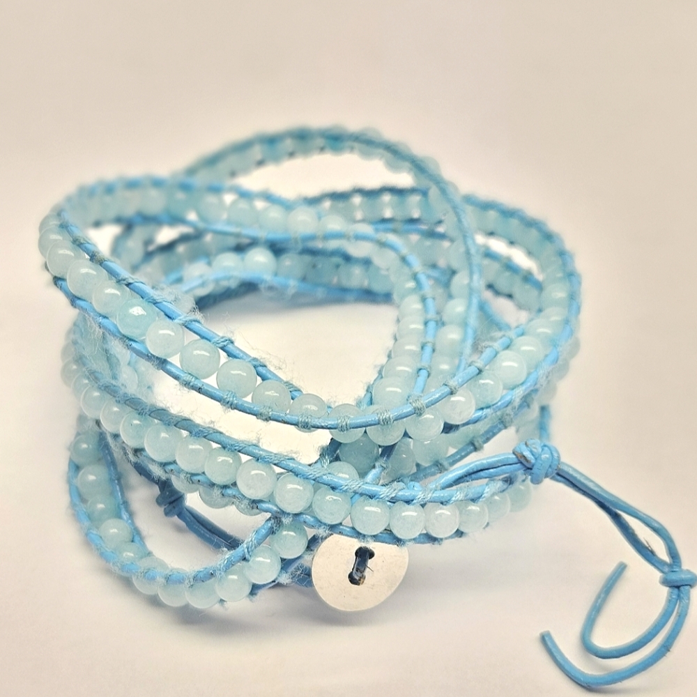 Amazonite Stone Beaded Wrap Bracelet